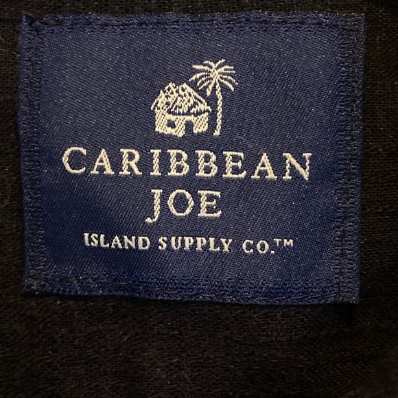 CARIBBEAN JOE Black Short Sleeve Button Shirt - Picture 3 of 5
